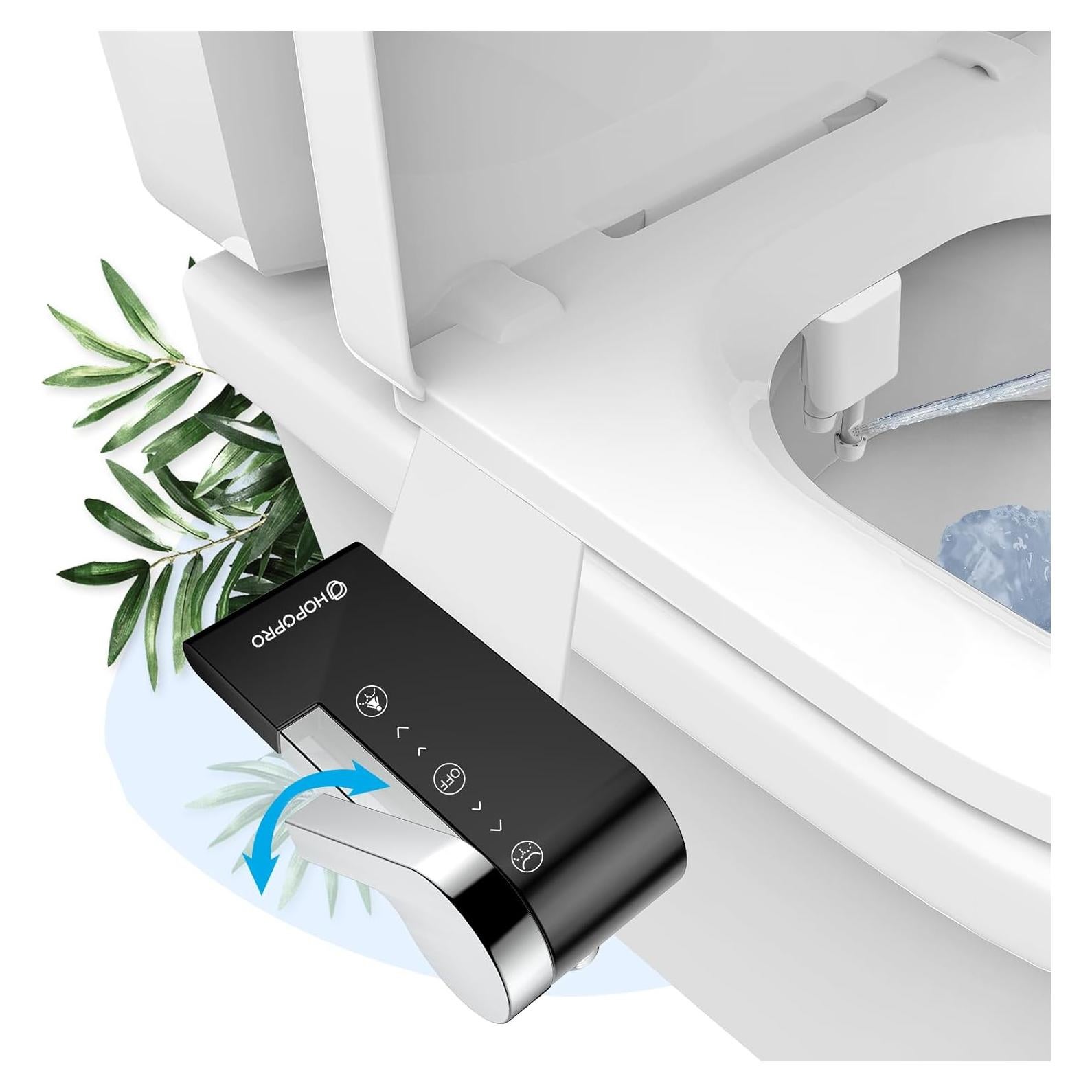 Bidet No Eléctrico HOPOPRO Doble Boquilla Ajustable Negro