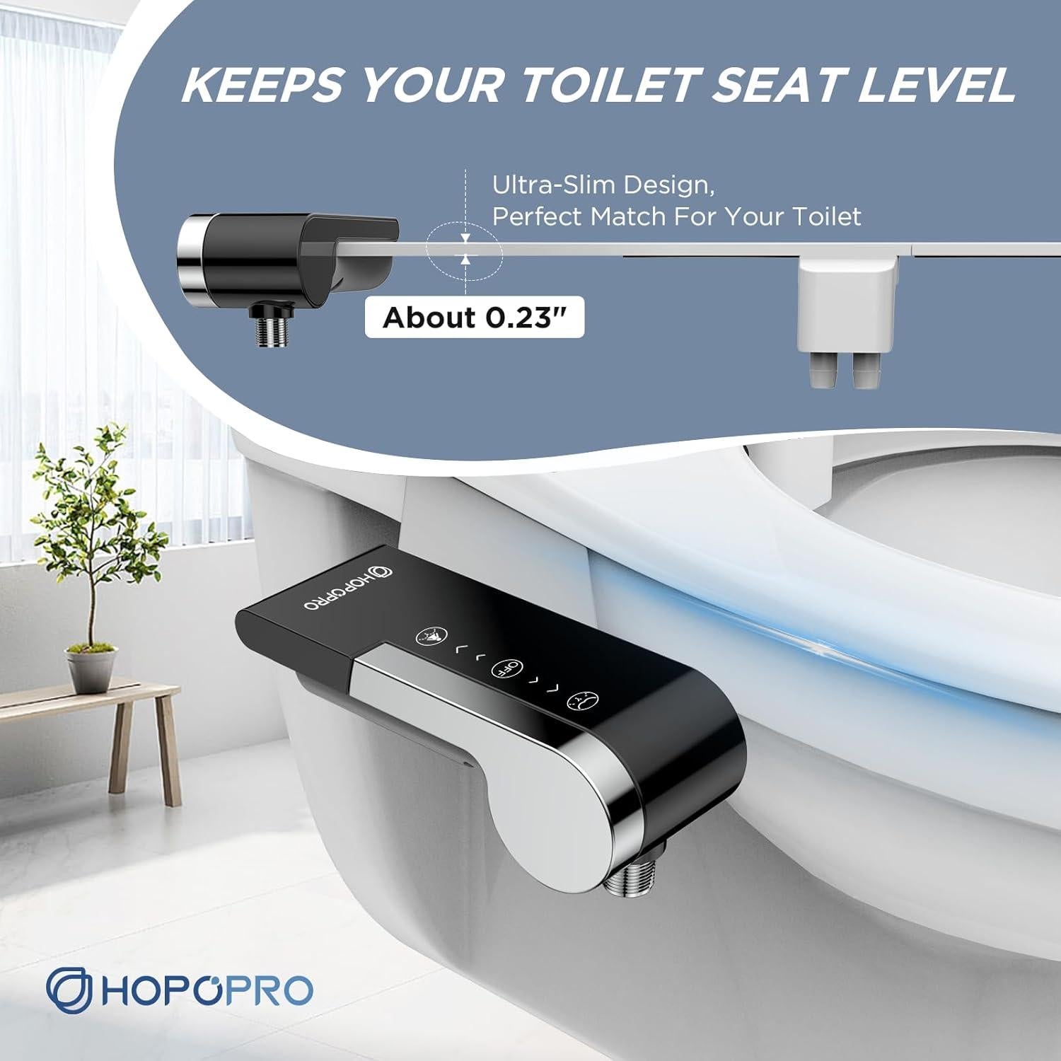 Bidet No Eléctrico HOPOPRO Doble Boquilla Ajustable Negro