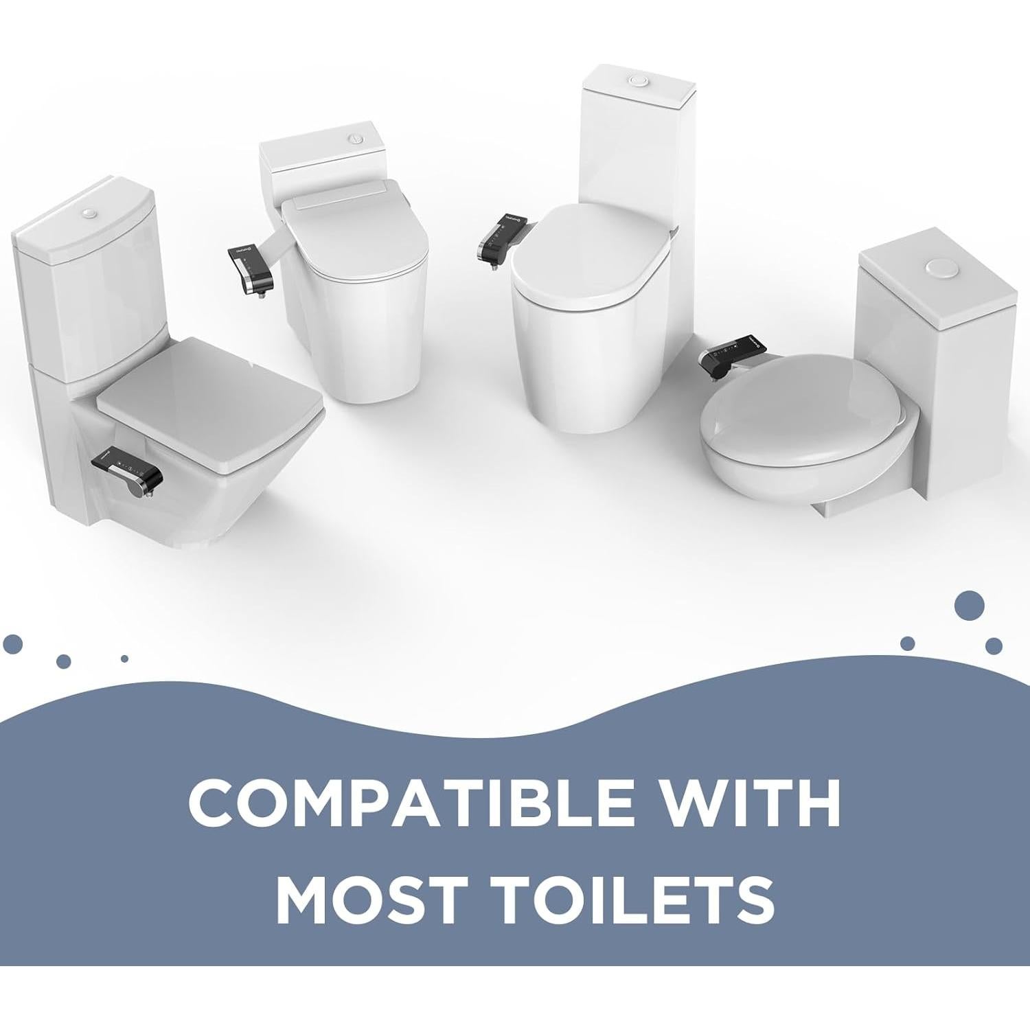 Bidet No Eléctrico HOPOPRO Doble Boquilla Ajustable Negro