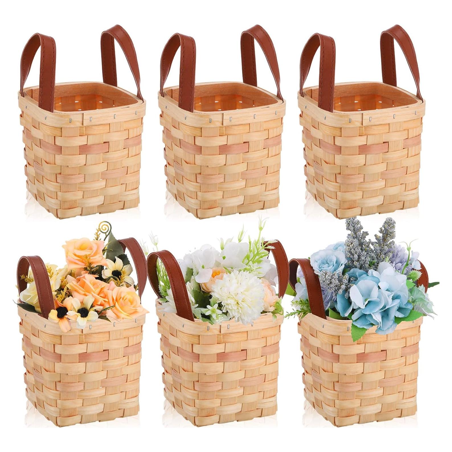 Cestas de Mimbre Rtteri 6 Pcs 11x11x10 cm Amarillo