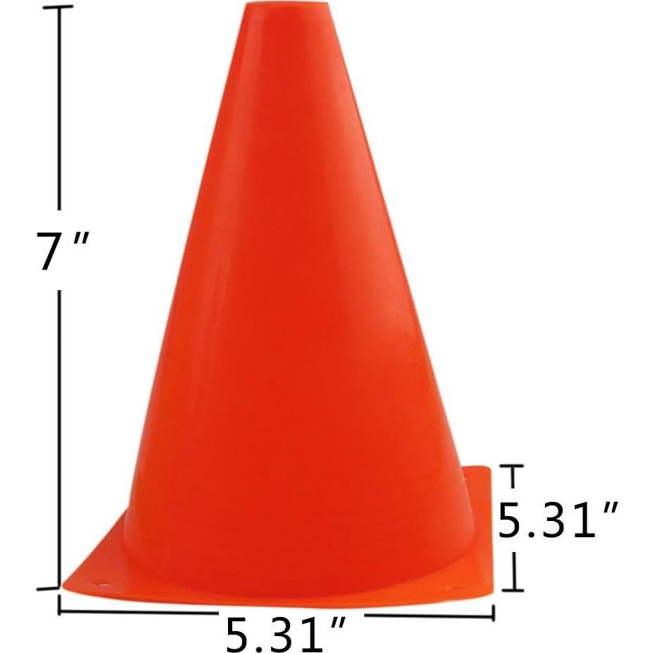 Conos de Tráfico de Plástico Mirepty 17.78 cm Naranja Set de 12