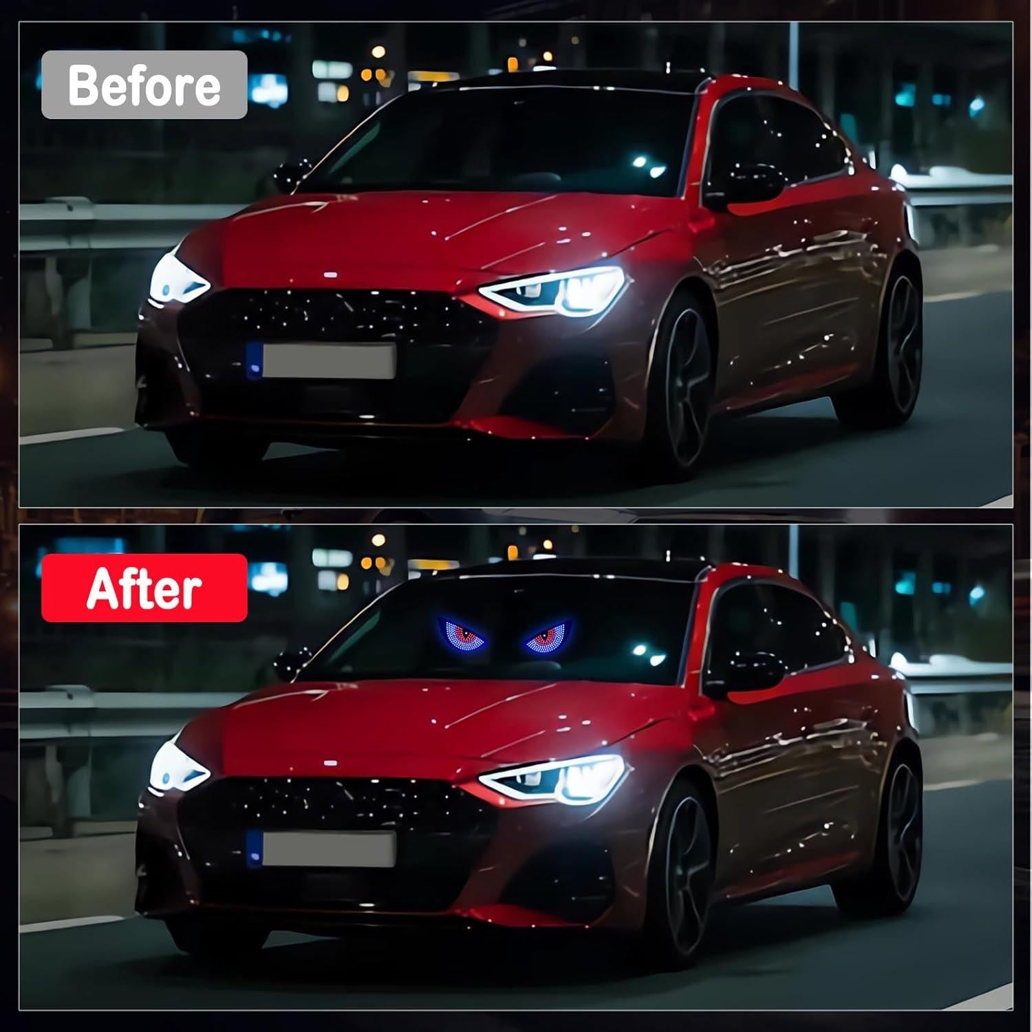 Luz LED Ojos del Diablo LECART para Autos USB Rojo y Azul