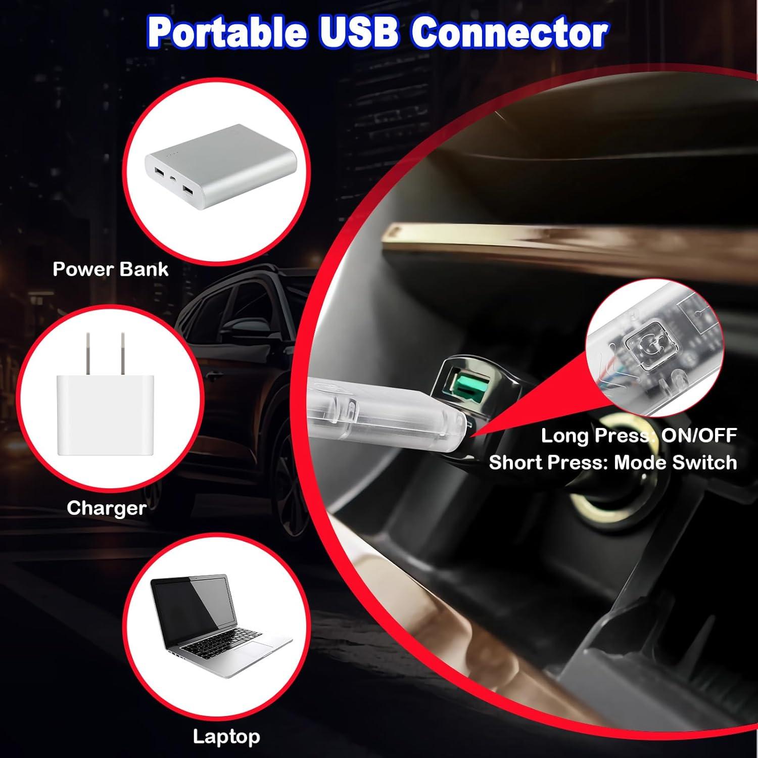 Luz LED Ojos del Diablo LECART para Autos USB Rojo y Azul