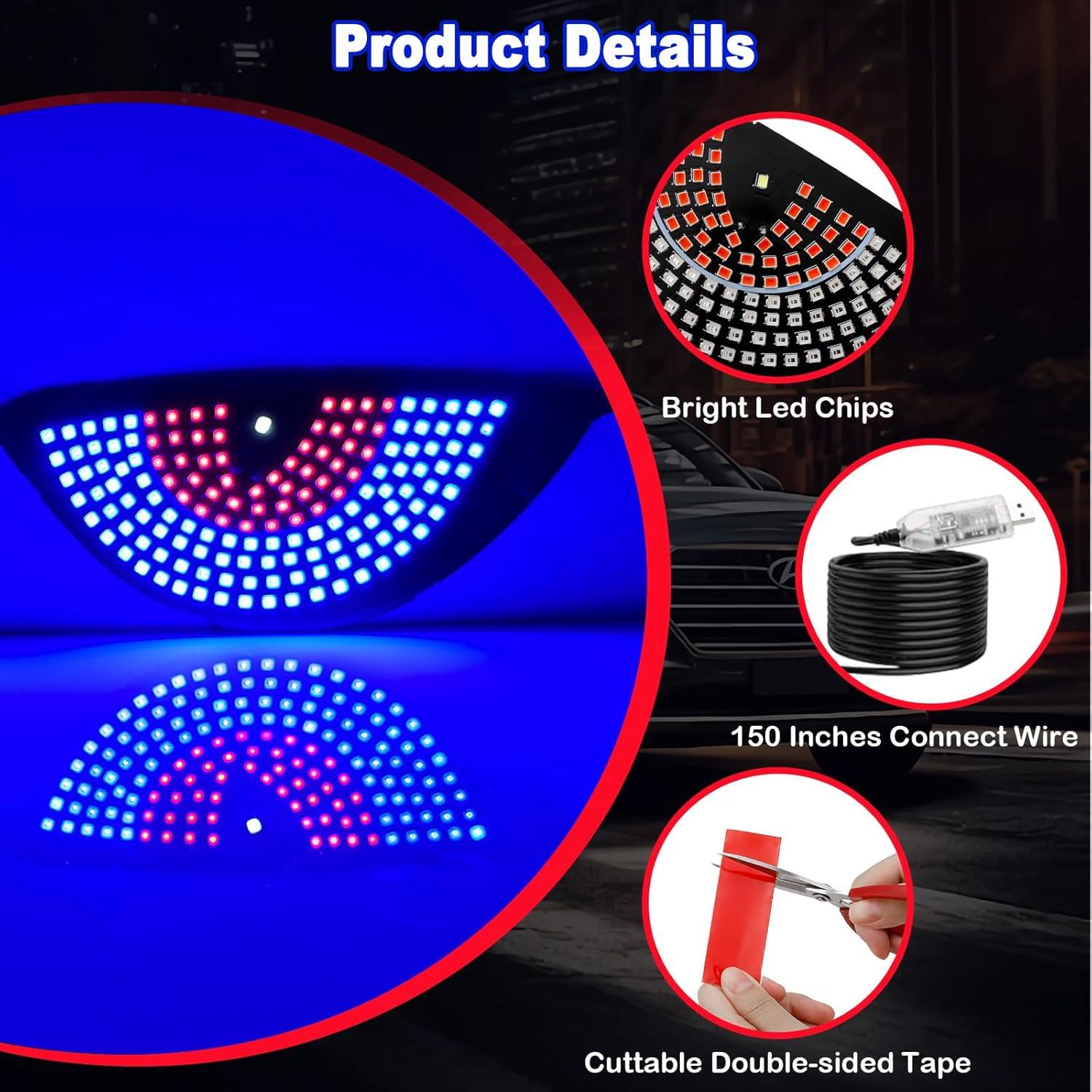 Luz LED Ojos del Diablo LECART para Autos USB Rojo y Azul