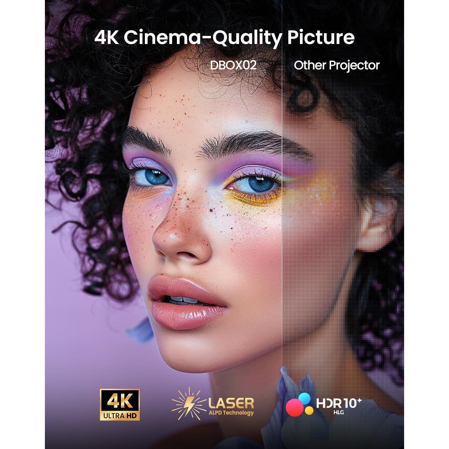 Proyector Láser 4K Dangbei DBOX02, 2450 Lúmenes, WiFi, Bluetooth