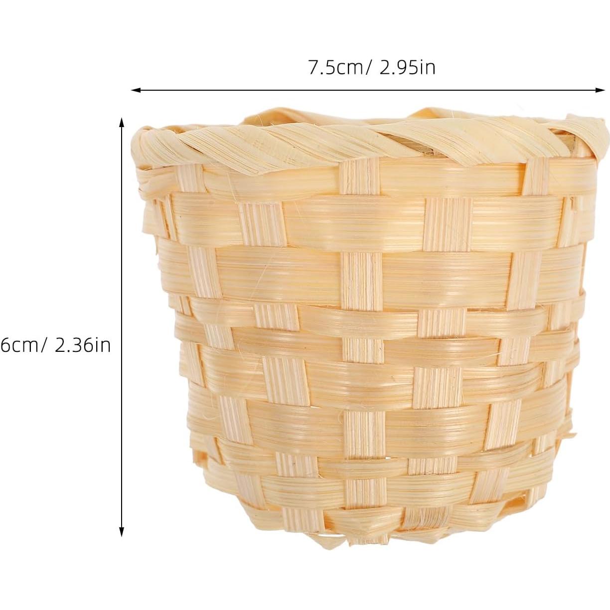 Kisangel 4 Canastas Mini Tejidas para Picnic y Decoración