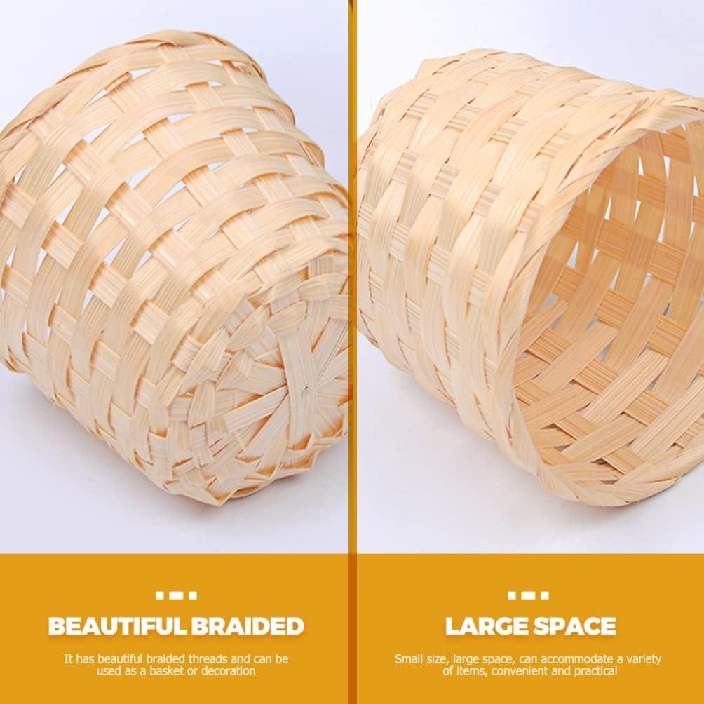 Kisangel 4 Canastas Mini Tejidas para Picnic y Decoración