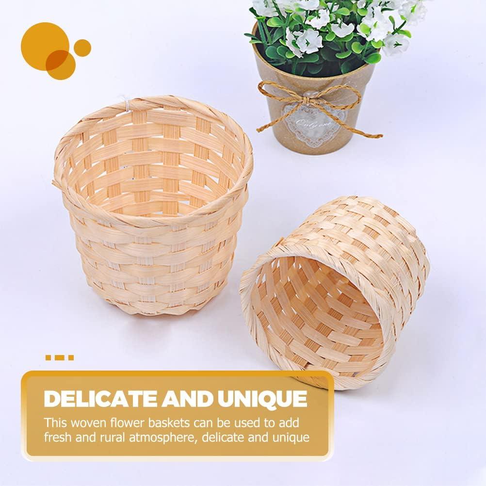 Kisangel 4 Canastas Mini Tejidas para Picnic y Decoración