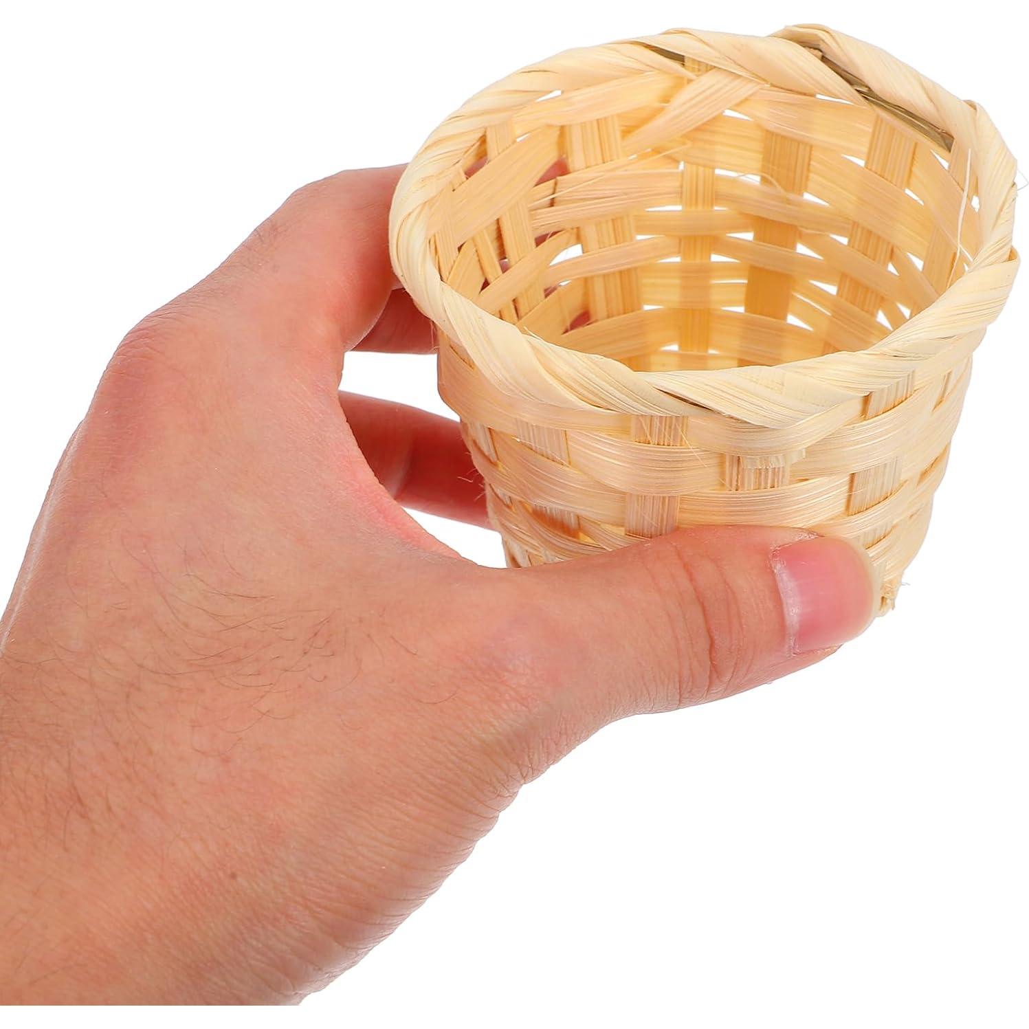 Kisangel 4 Canastas Mini Tejidas para Picnic y Decoración