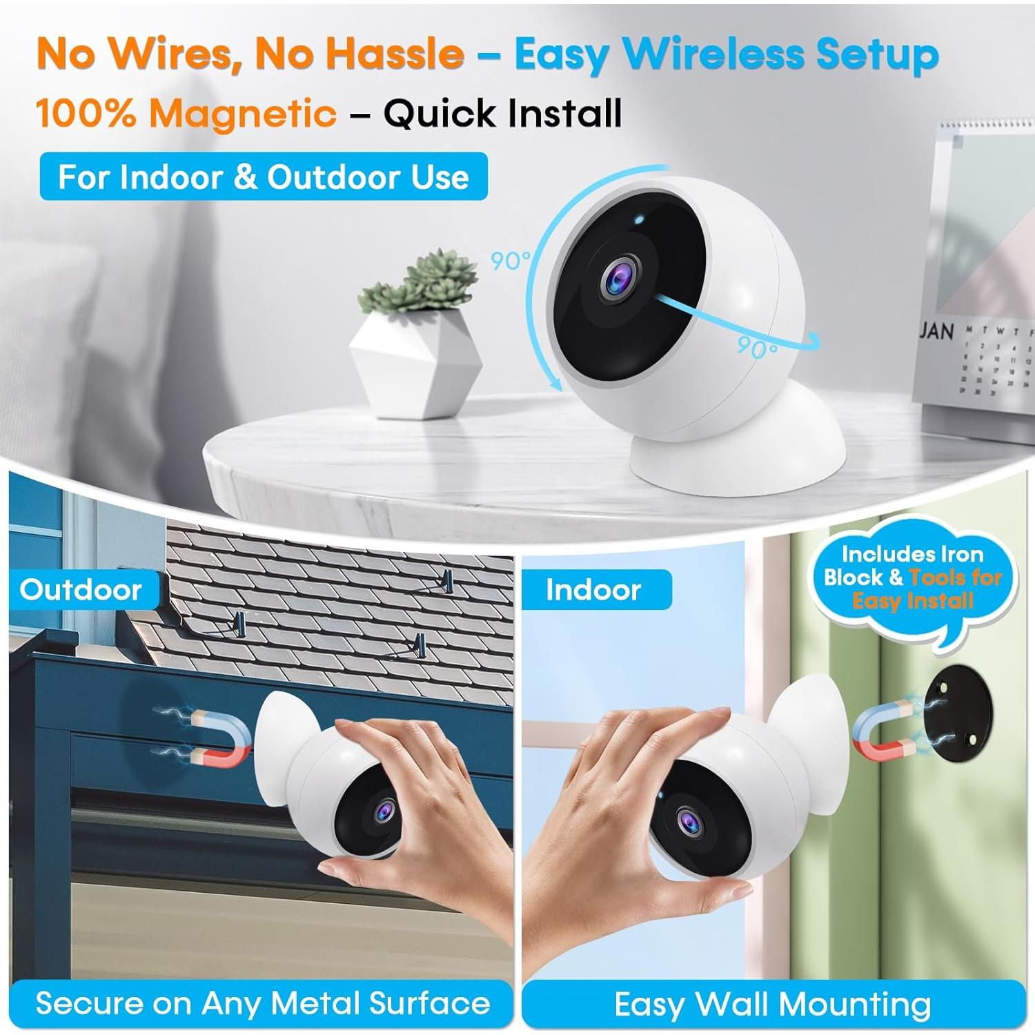 Cámaras de Seguridad Inalámbricas AMTIFO CG9 2K - Paquete de 2