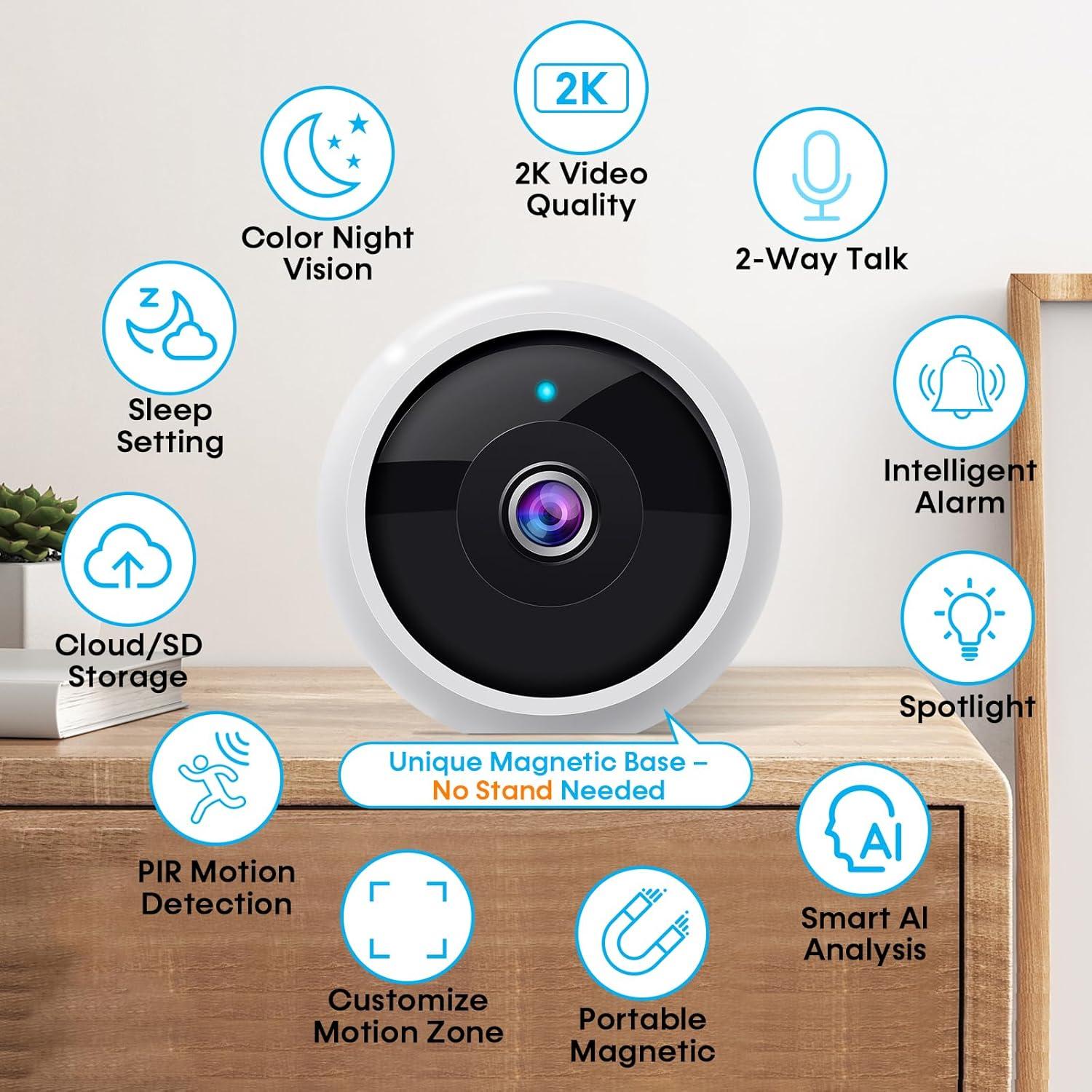 Cámaras de Seguridad Inalámbricas AMTIFO CG9 2K - Paquete de 2