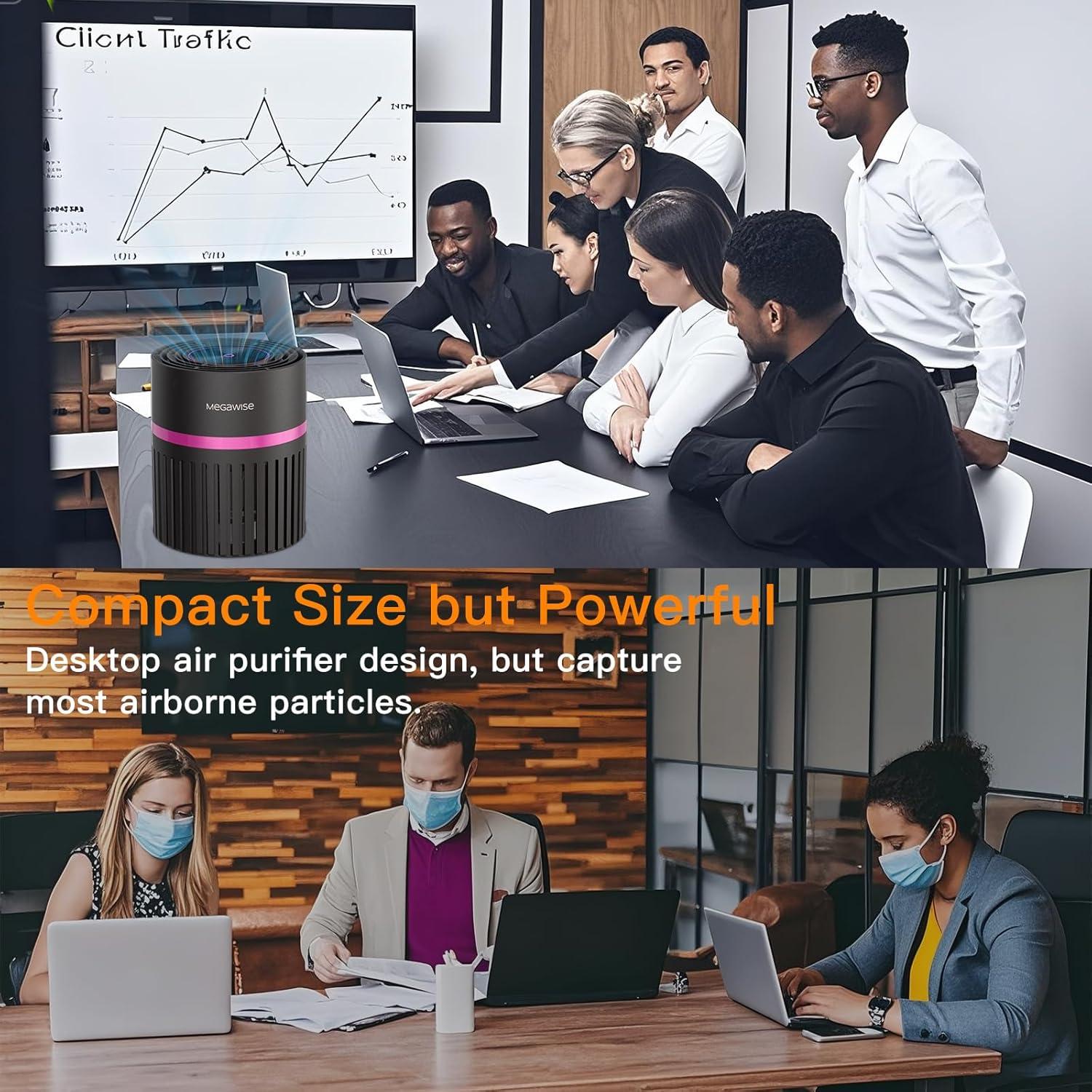 Purificador de Aire HEPA MEGAWISE 8W para Humo y Polvo