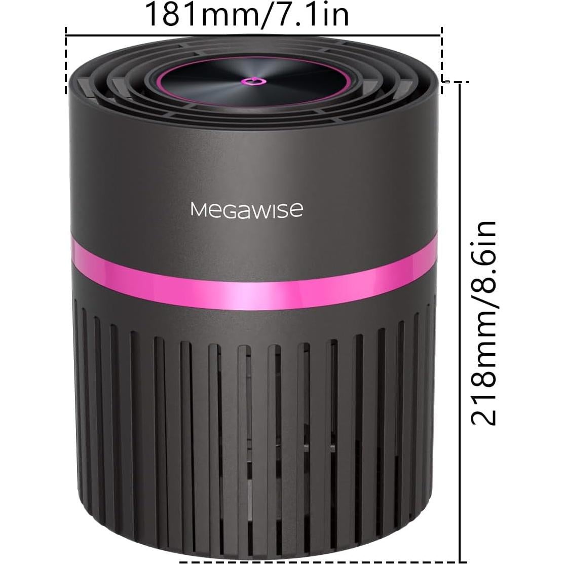 Purificador de Aire HEPA MEGAWISE 8W para Humo y Polvo