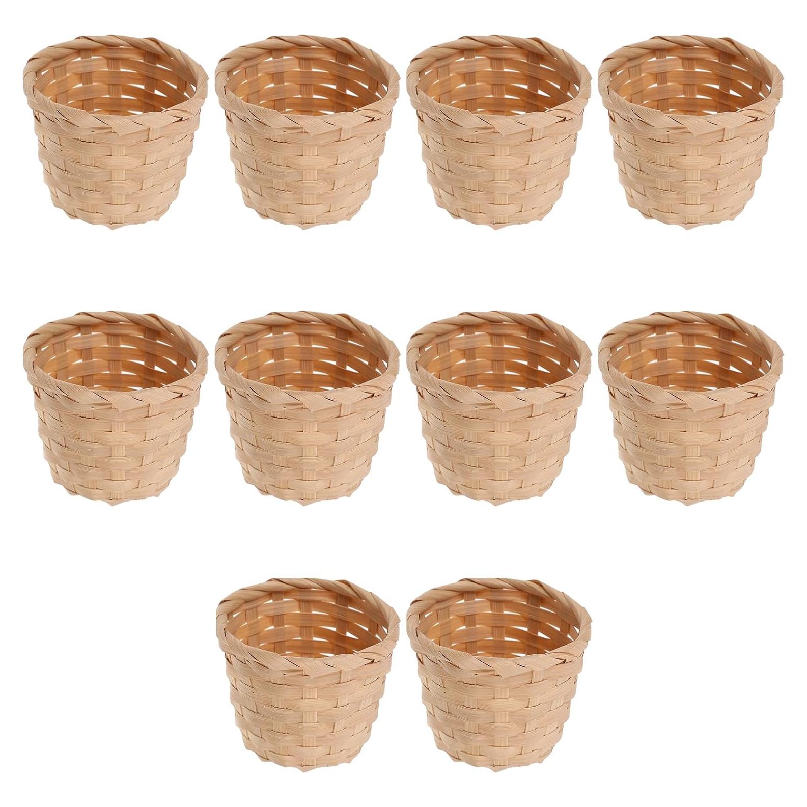 Cestas de Mimbre Artificiales Zerodeko 10 Piezas 7.5x7.5cm