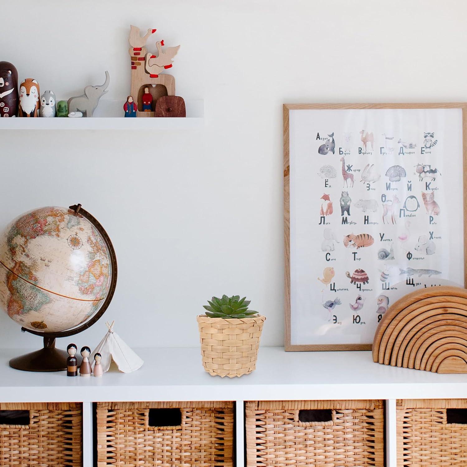 Cestas de Mimbre Artificiales Zerodeko 10 Piezas 7.5x7.5cm