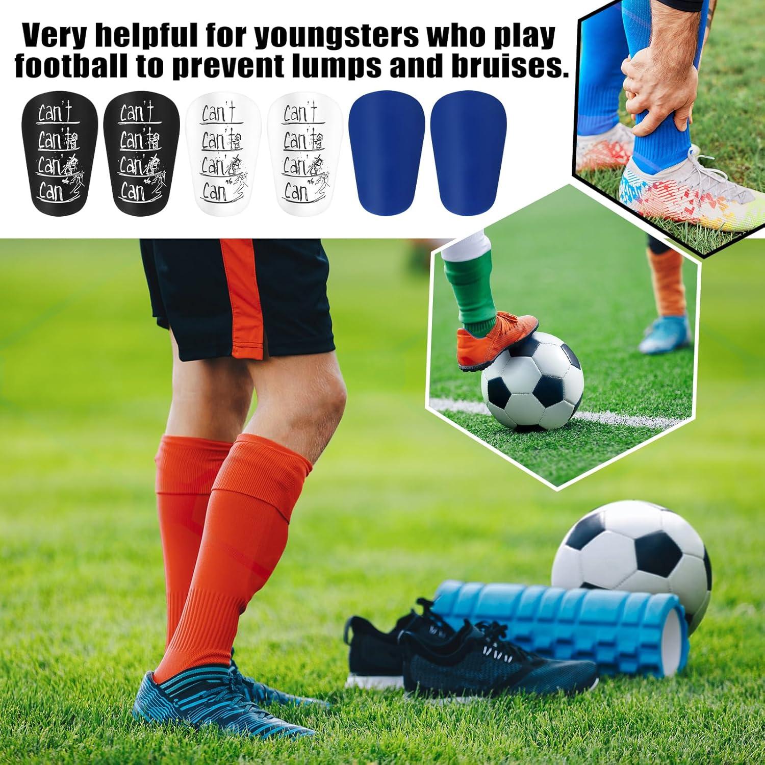 3 Pares Mini Espinilleras Draupnir 10x6 cm para Fútbol