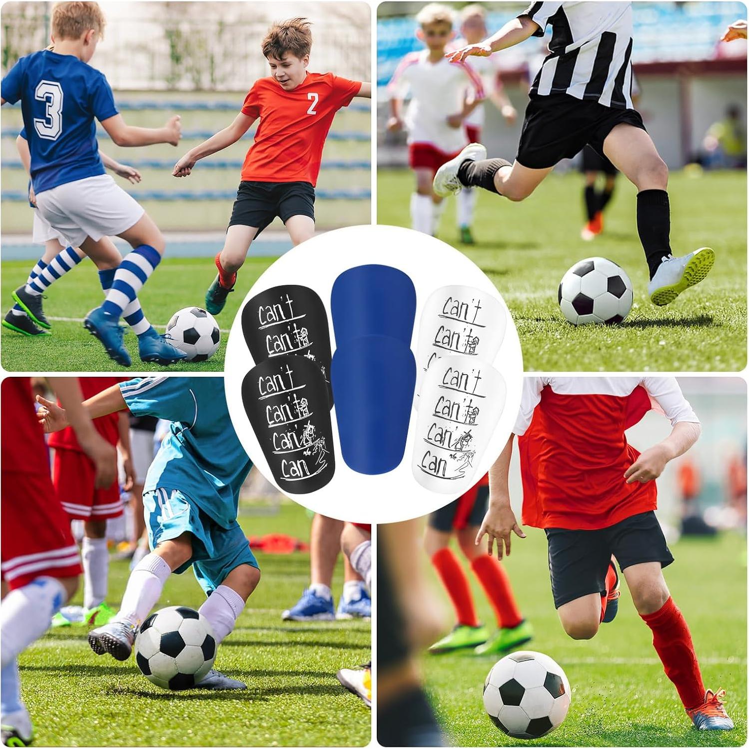 3 Pares Mini Espinilleras Draupnir 10x6 cm para Fútbol