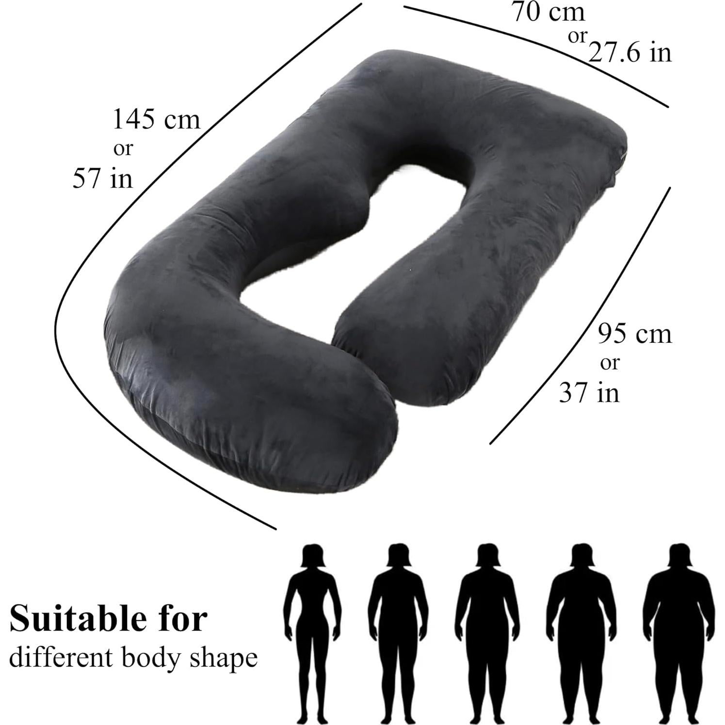 Almohada de Maternidad ALLOPERA Jshape 144.78 cm Terciopelo