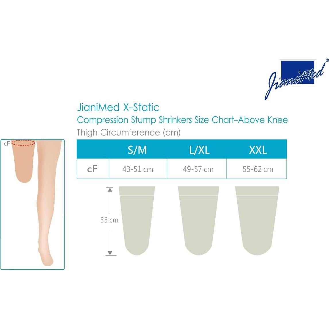 Reductores de Volumen Prostéticos X-Static S/M 35cm Compresión 15-20 mmHg