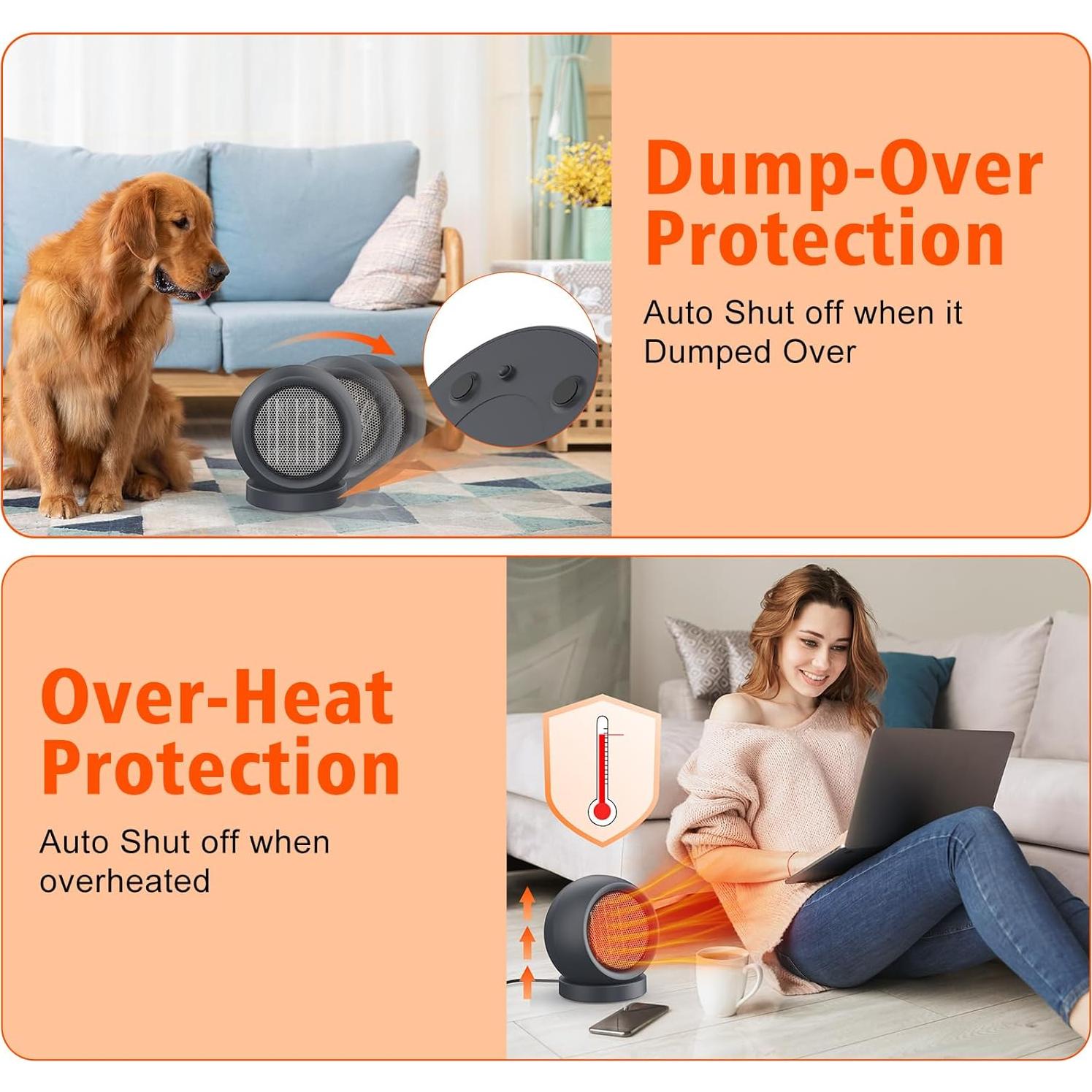 Calentador Eléctrico de Cerámica PTC Coolfor 0.61 kg Gris