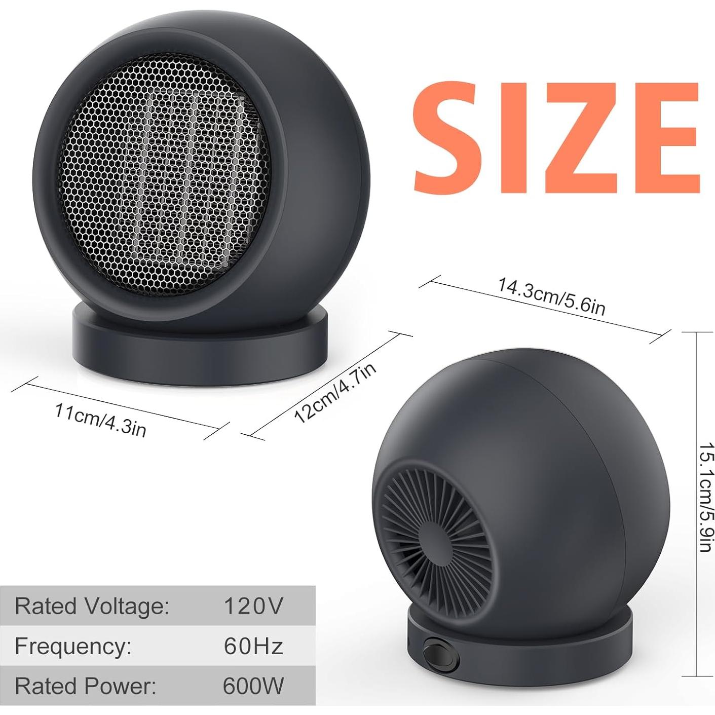 Calentador Eléctrico de Cerámica PTC Coolfor 0.61 kg Gris