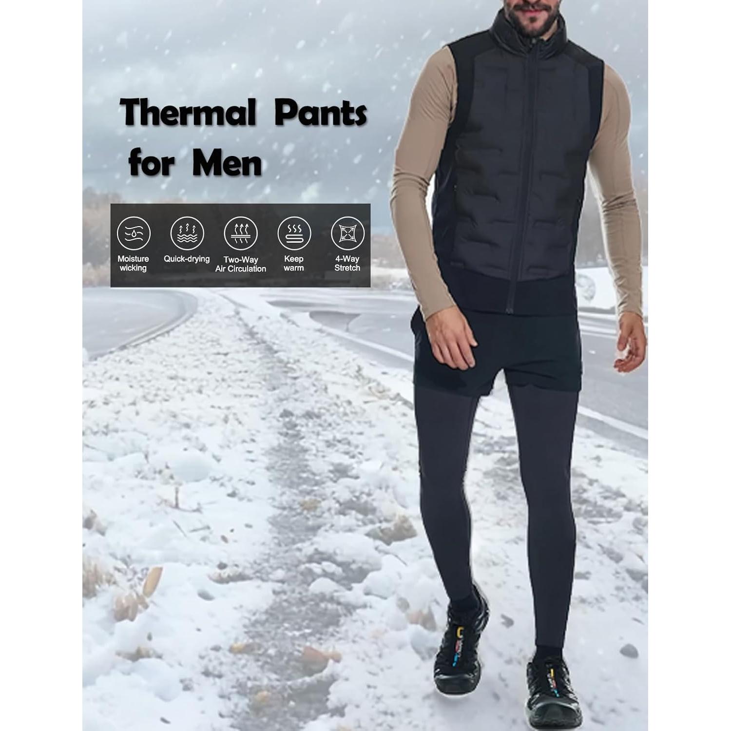 Pantalones Térmicos de Compresión Roxdme para Hombre - Forro Polar