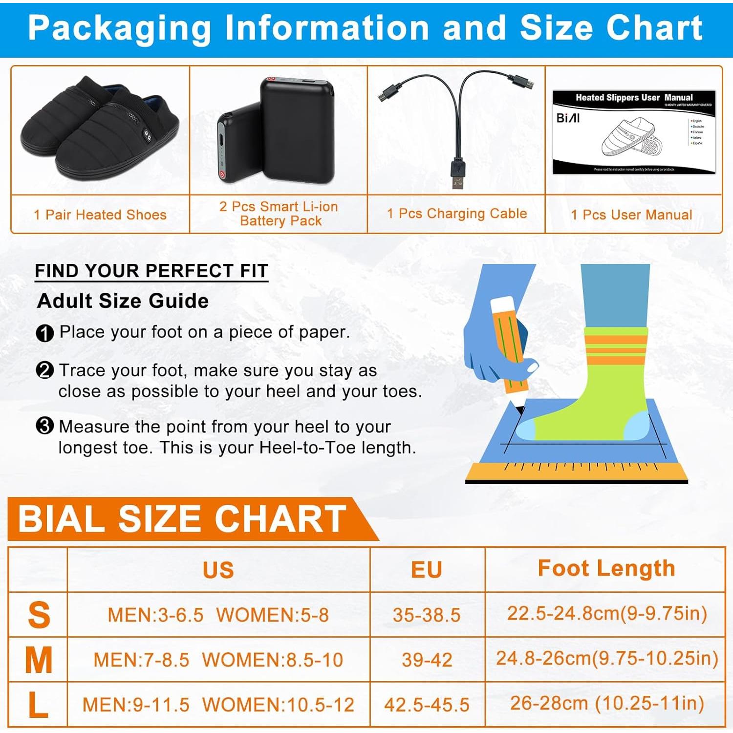 Pantuflas Calentadas BIAL Unisex RTX-DR08L, Calor Eléctrico