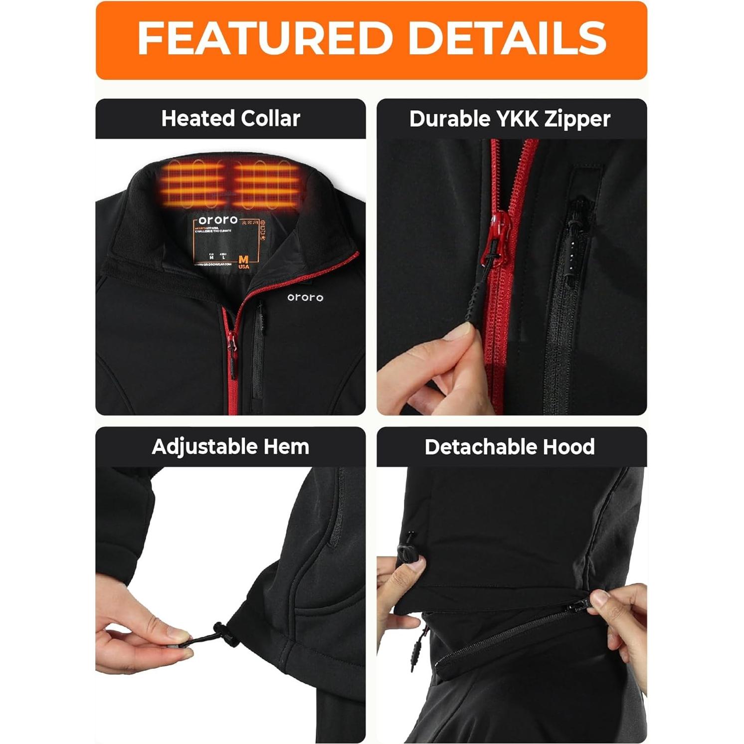 Chaqueta Térmica ORORO para Mujeres con 4 Zonas de Calor
