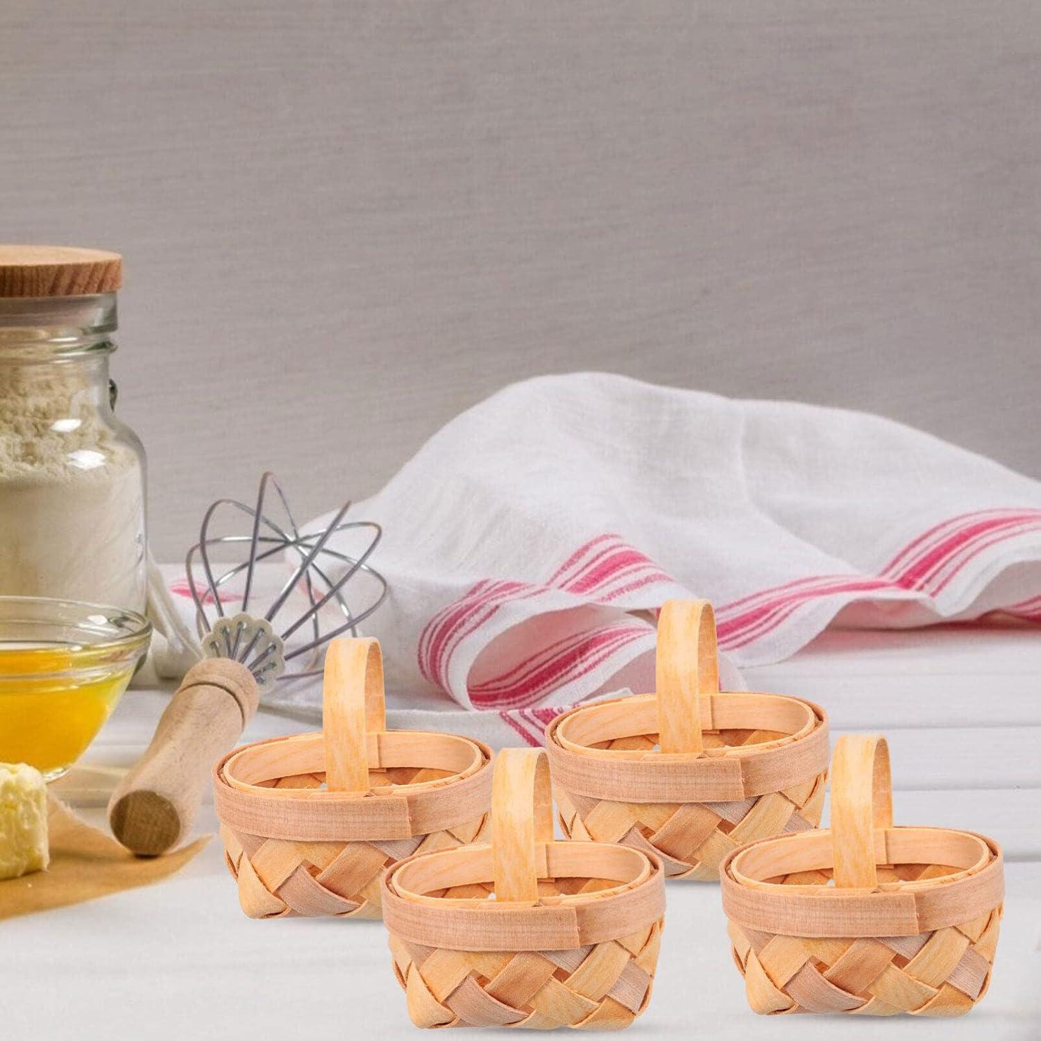 Cestas Tejidas MAGICLULU 12Pcs Madera 6x6x6cm Decoración