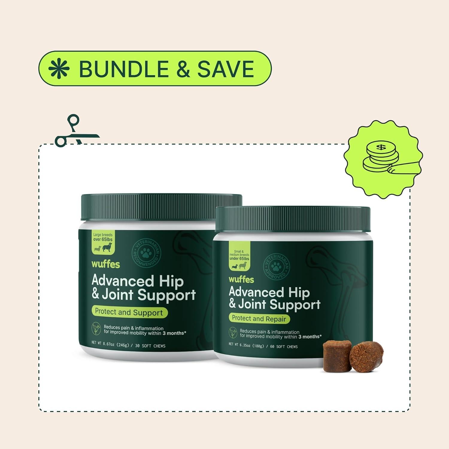 Suplemento Articular Wuffes para Perros - Glucosamina y Omega 3