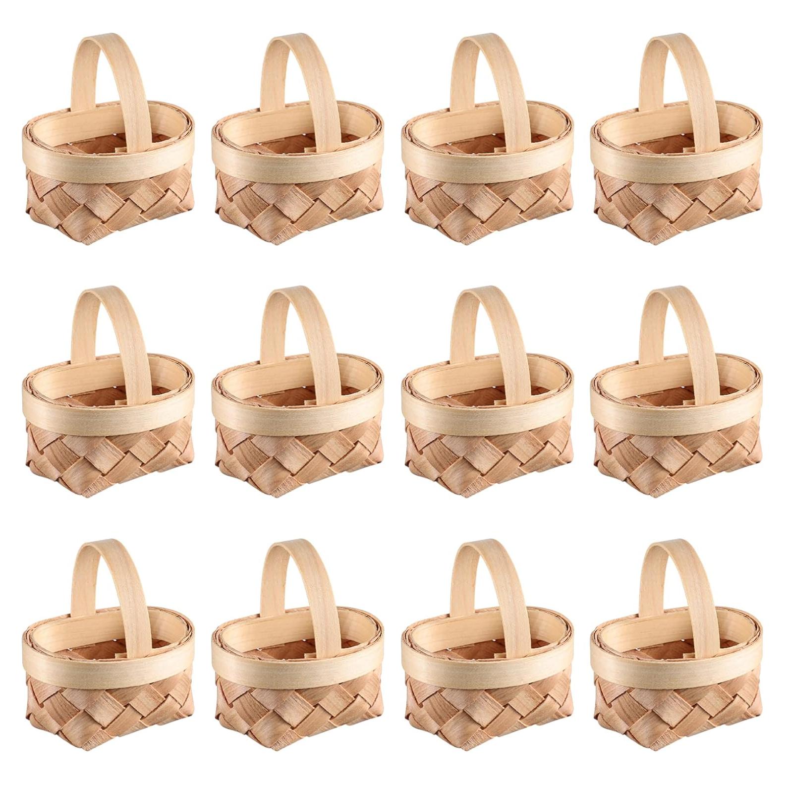 Mini Cestas de Madera Yardwe 12 Piezas 6x5 cm Decoración