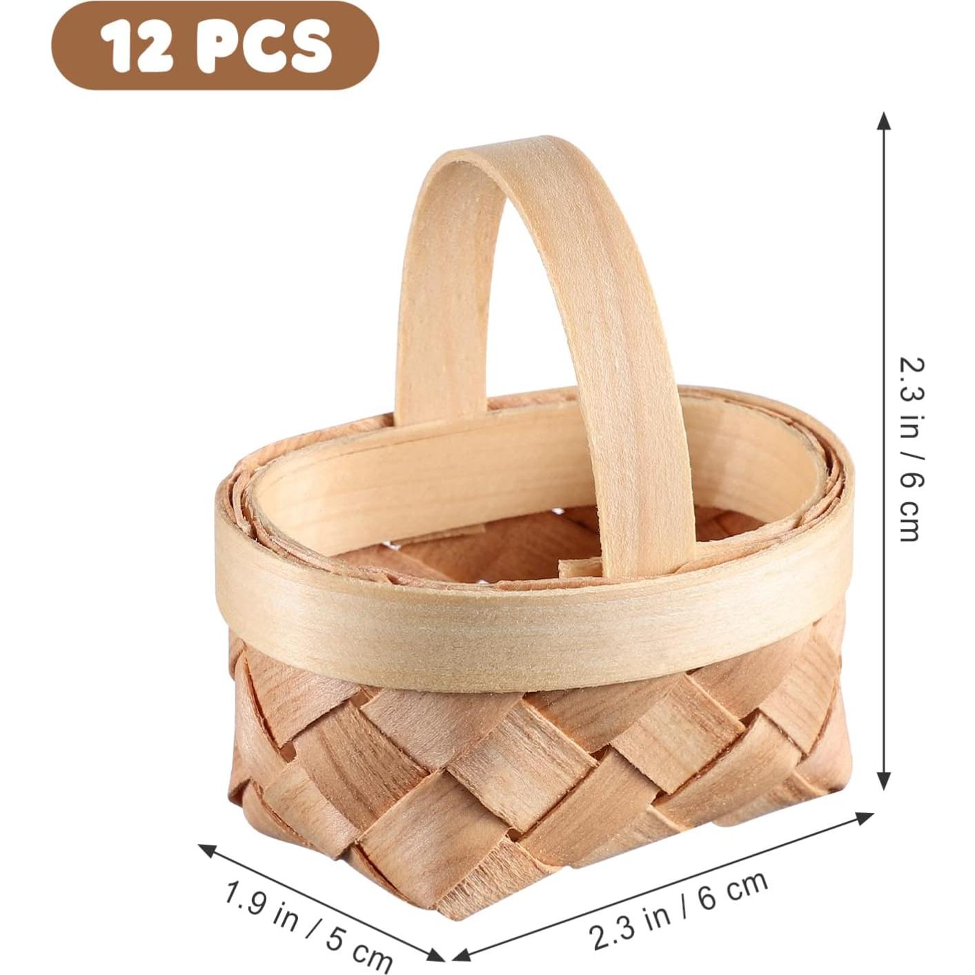 Mini Cestas de Madera Yardwe 12 Piezas 6x5 cm Decoración