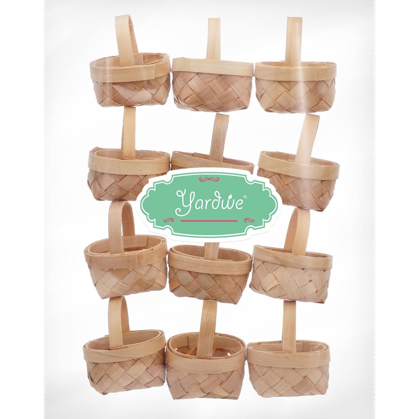 Mini Cestas de Madera Yardwe 12 Piezas 6x5 cm Decoración
