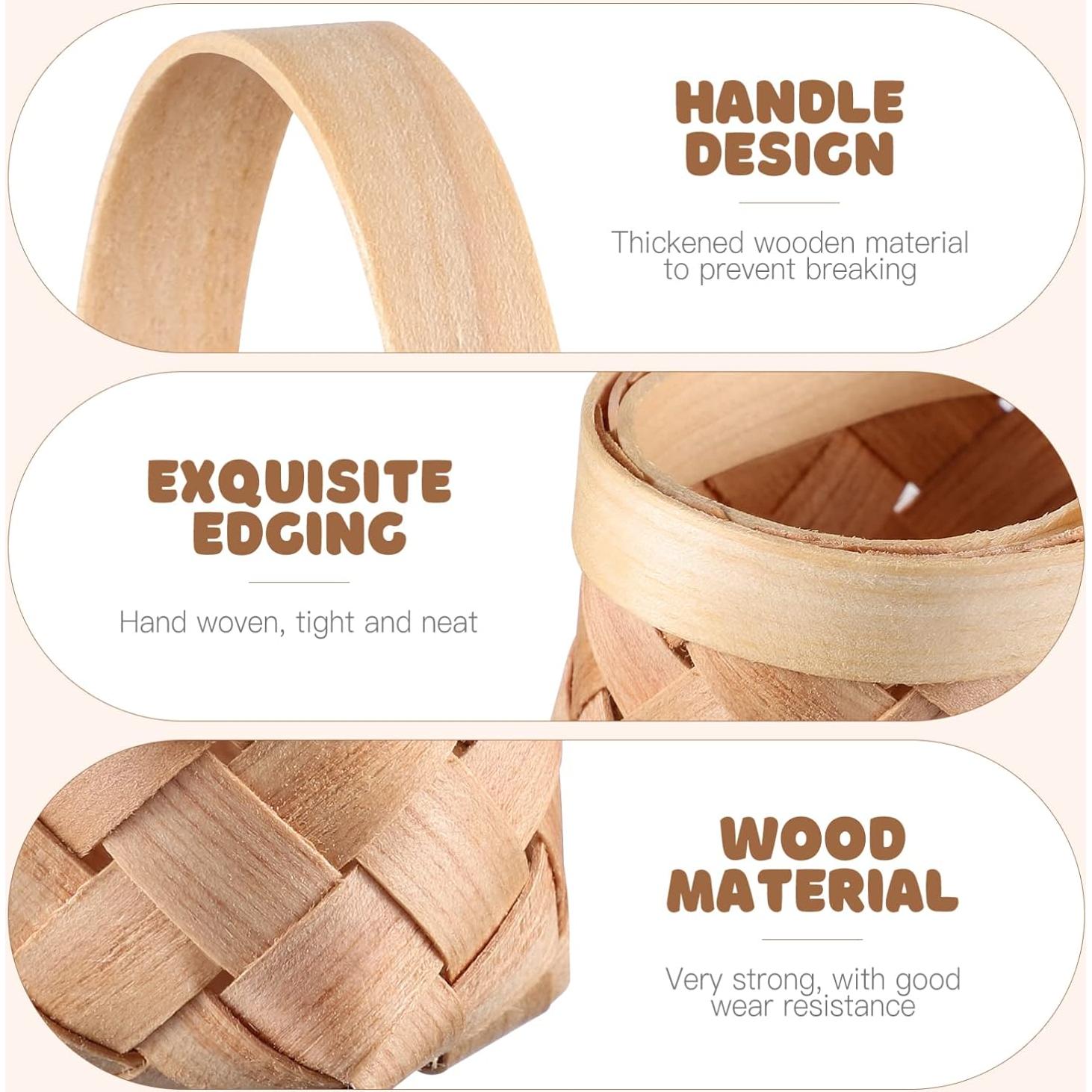 Mini Cestas de Madera Yardwe 12 Piezas 6x5 cm Decoración