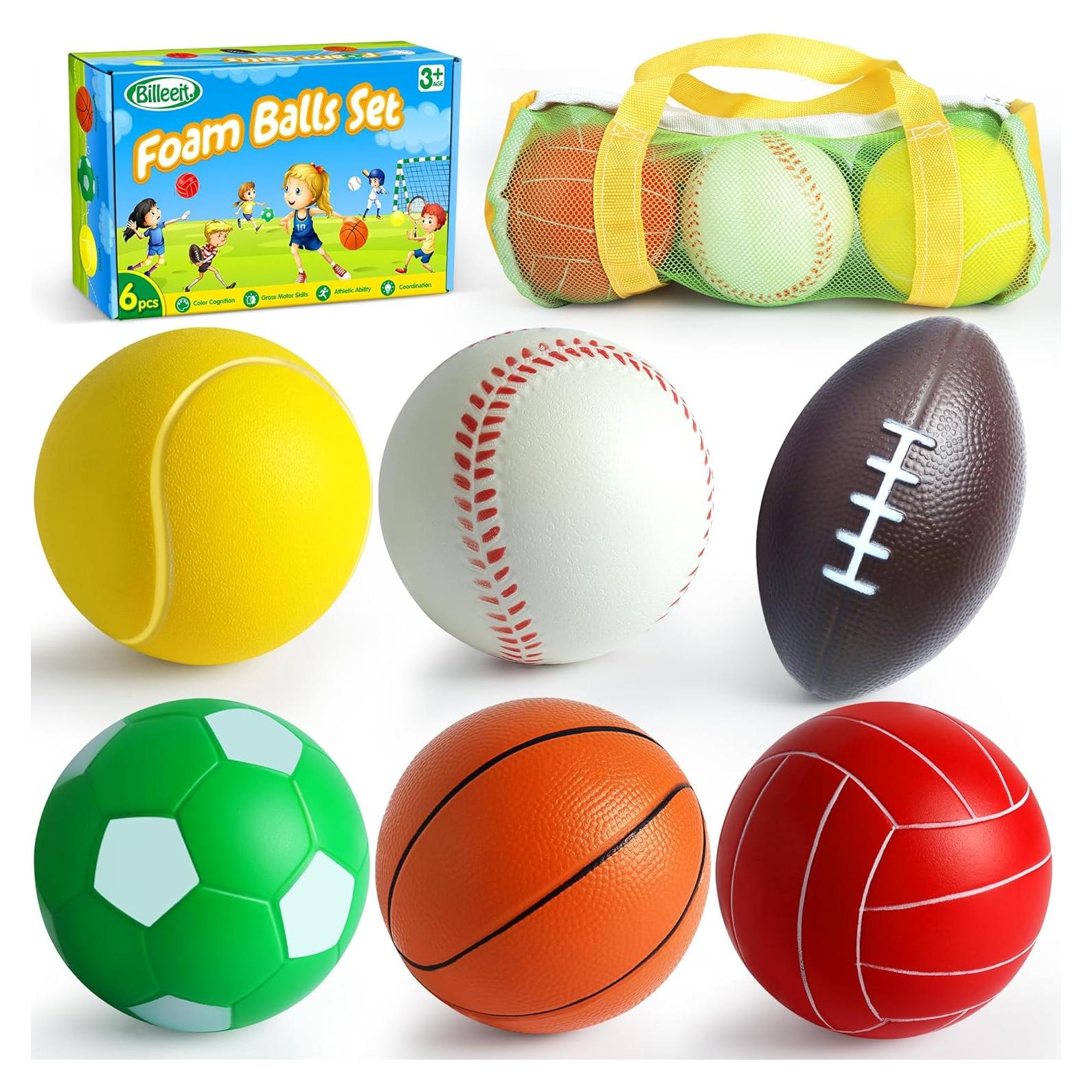 Set de Mini Pelotas Deportivas Billeeit para Niños 6 Piezas