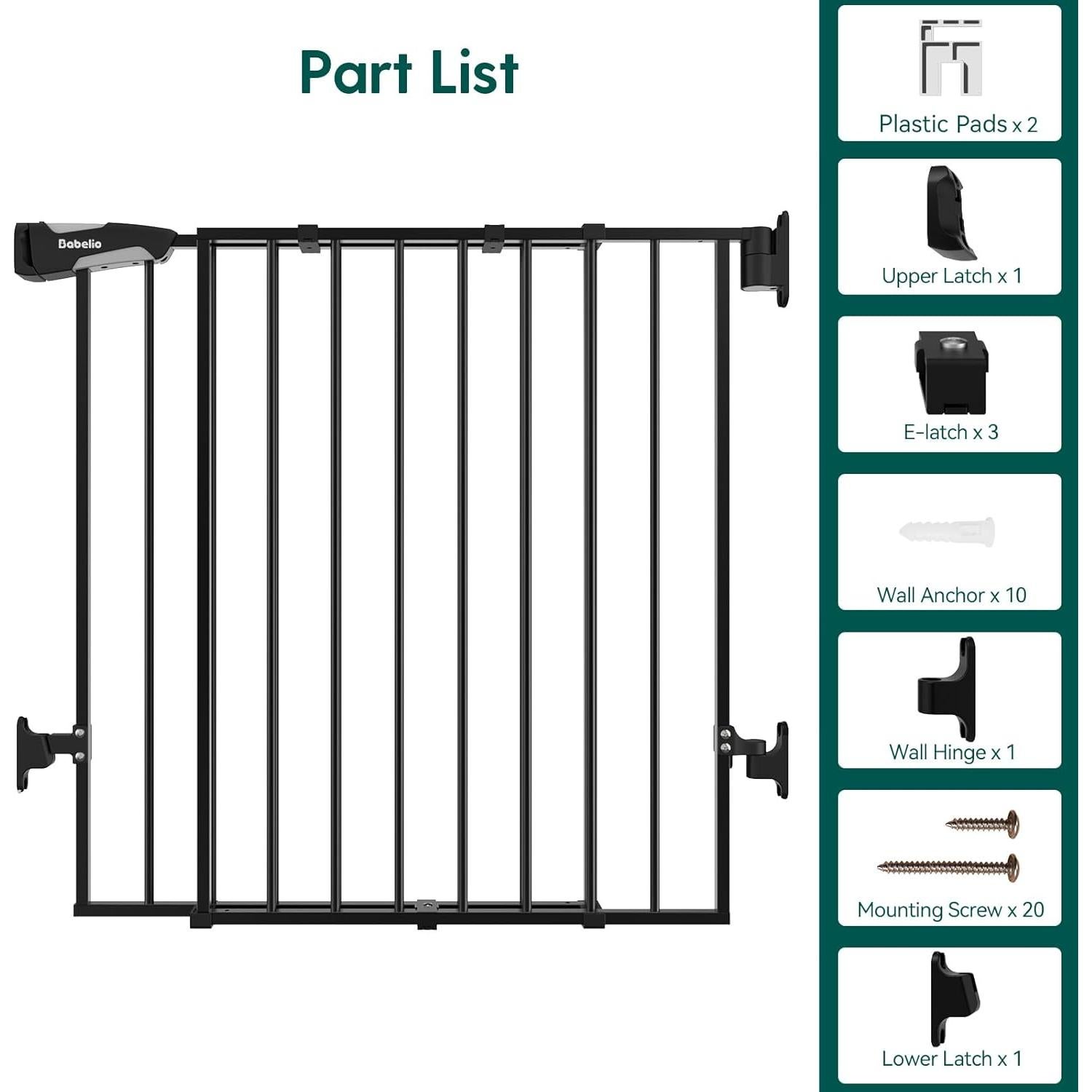 Puerta de Seguridad Babelio 66-109 cm Ajustable Negra