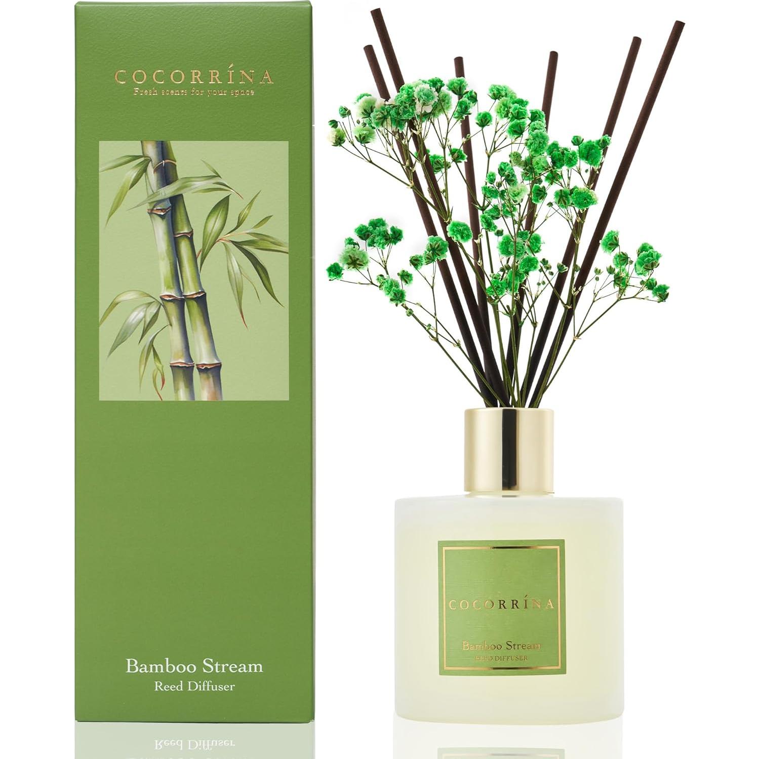 Difusor Aromático Cocorrína Bamboo Stream 198 ml con 8 Varillas