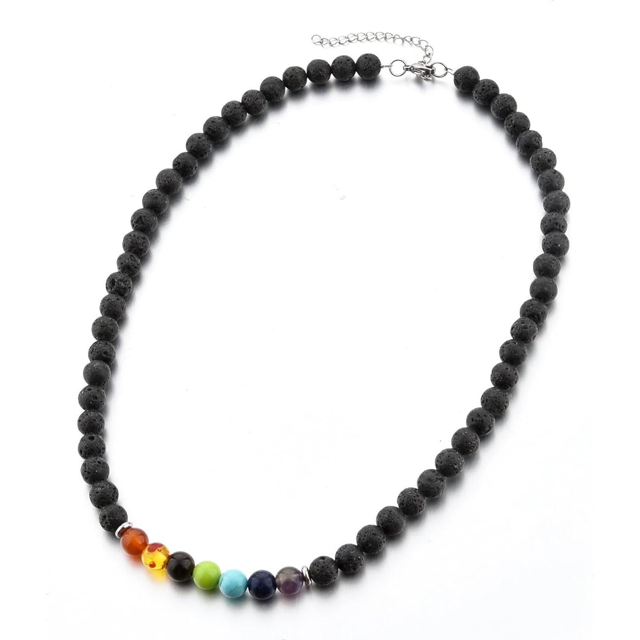 Collar de Lava Volcánica Mystiqs 45.72 cm Difusor Aceites