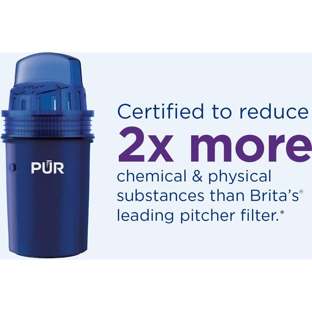 Jarra de Filtro de Agua PUR 7 Tazas Blanca/Azul - Filtración Rápida
