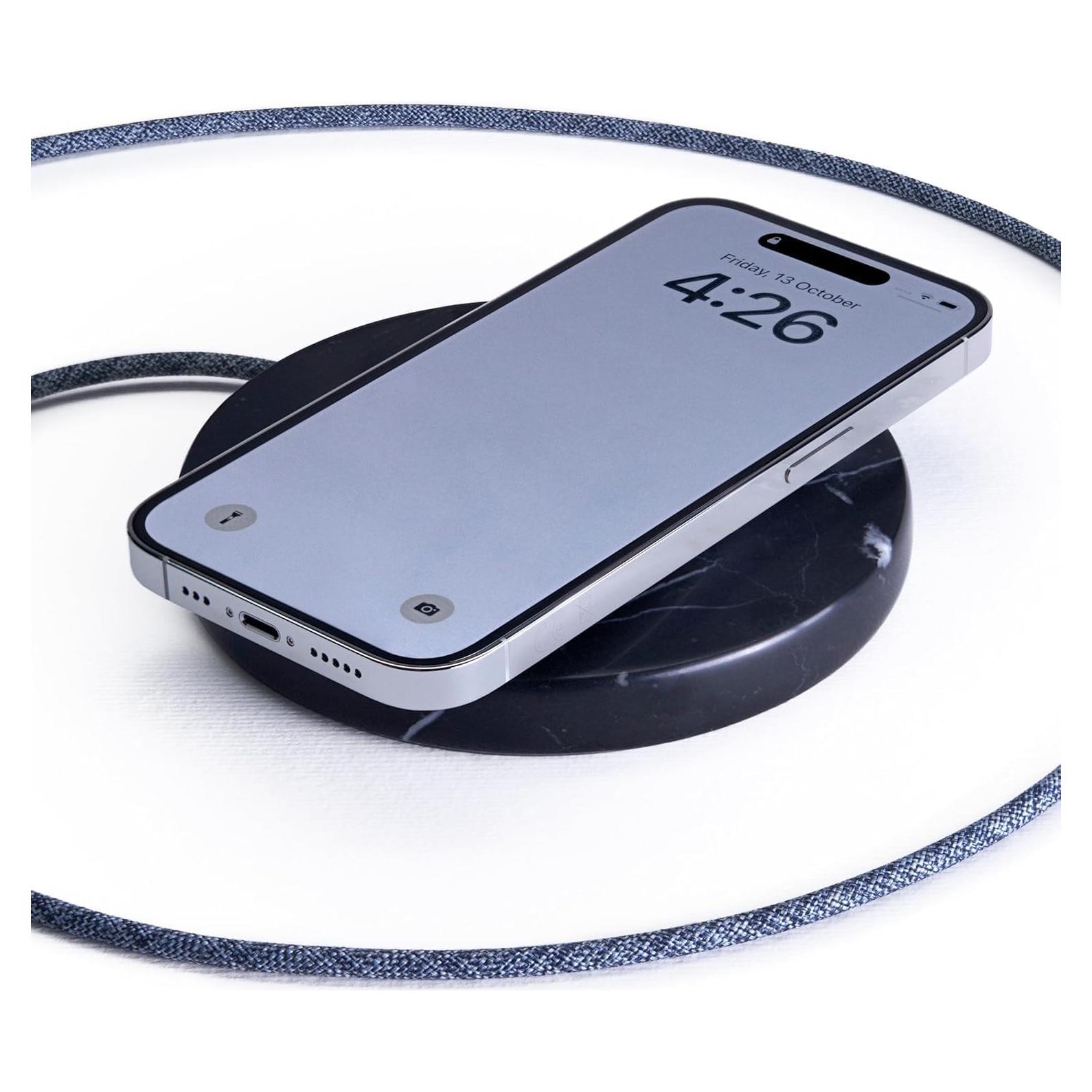 Cargador Inalámbrico Einova Classic Stone de Mármol Negro