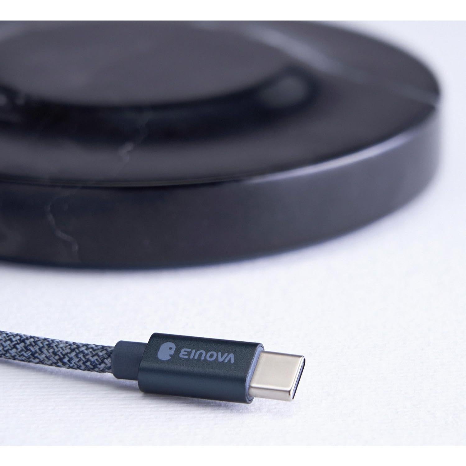Cargador Inalámbrico Einova Classic Stone de Mármol Negro