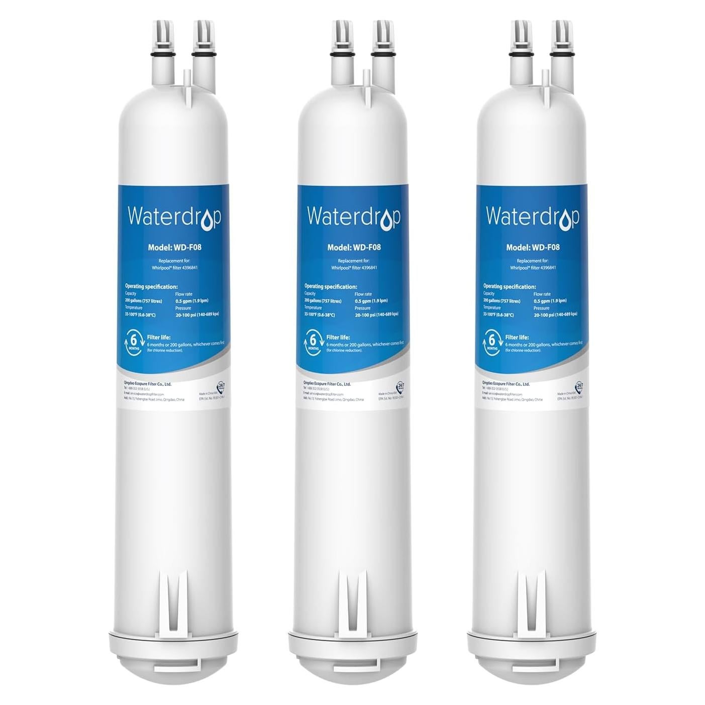 Filtro de Agua Waterdrop WD-F08 para Refrigerador - 3 Piezas