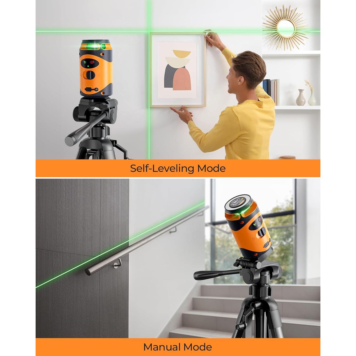 Nivel Láser 360° CIGMAN CM-505 con Trípode y Batería