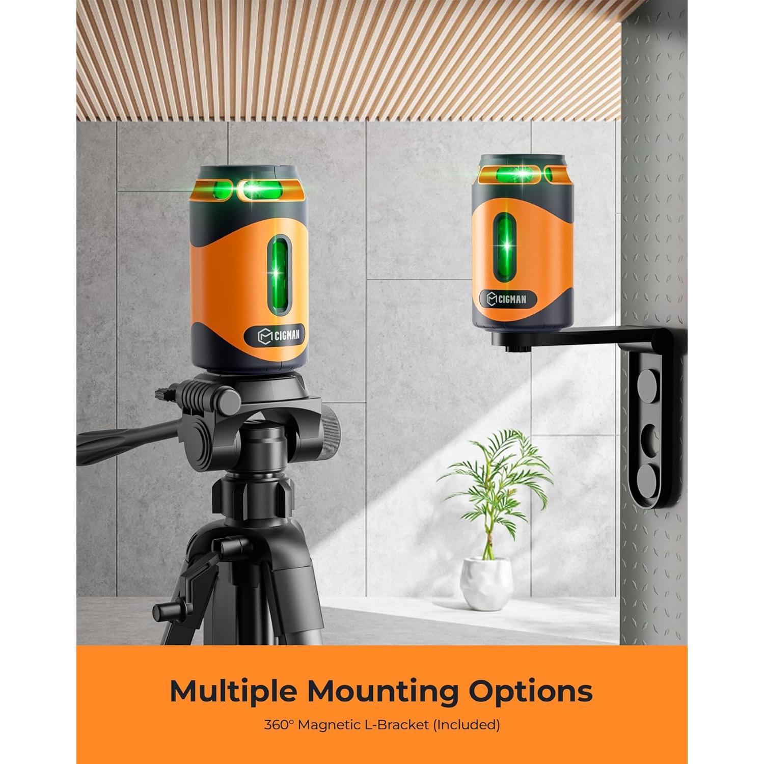 Nivel Láser 360° CIGMAN CM-505 con Trípode y Batería