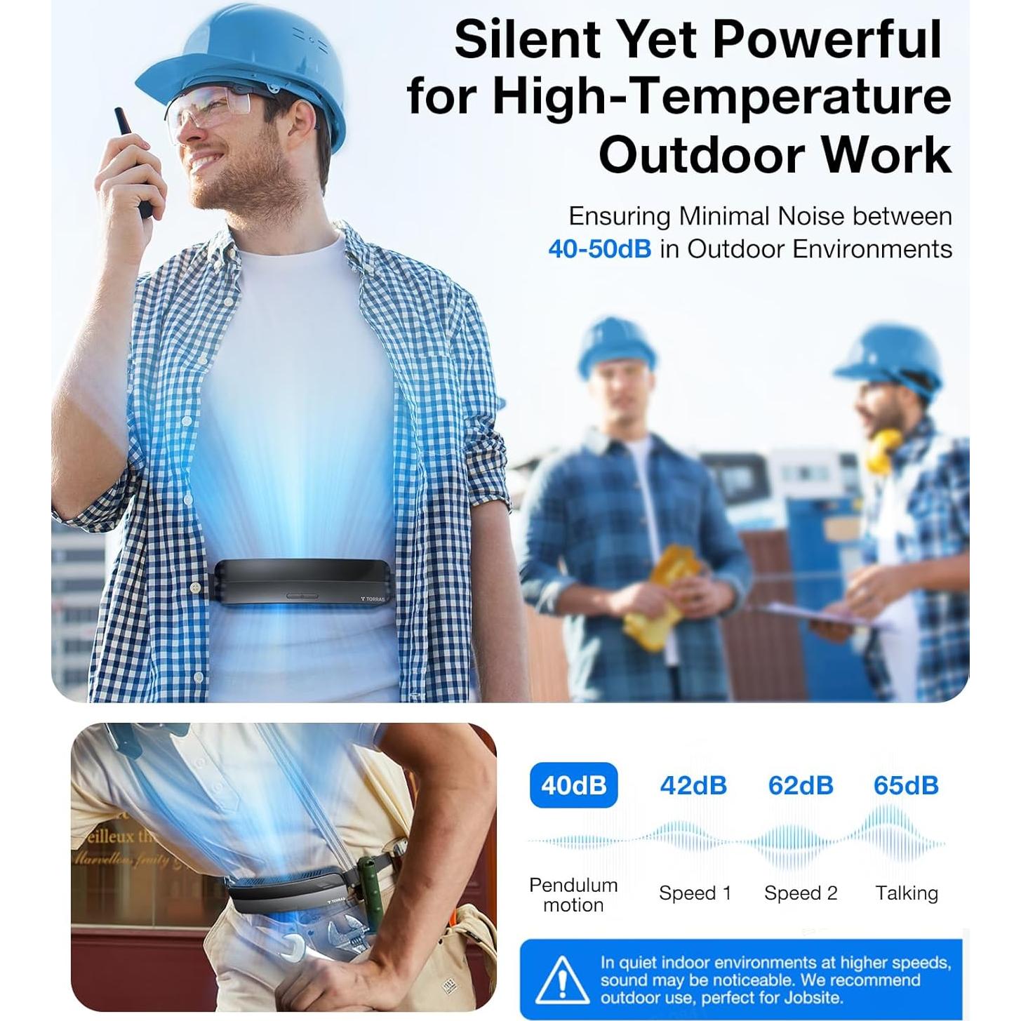 Ventilador Portátil de Cintura TORRAS COOLiFY Zona 3 Negro