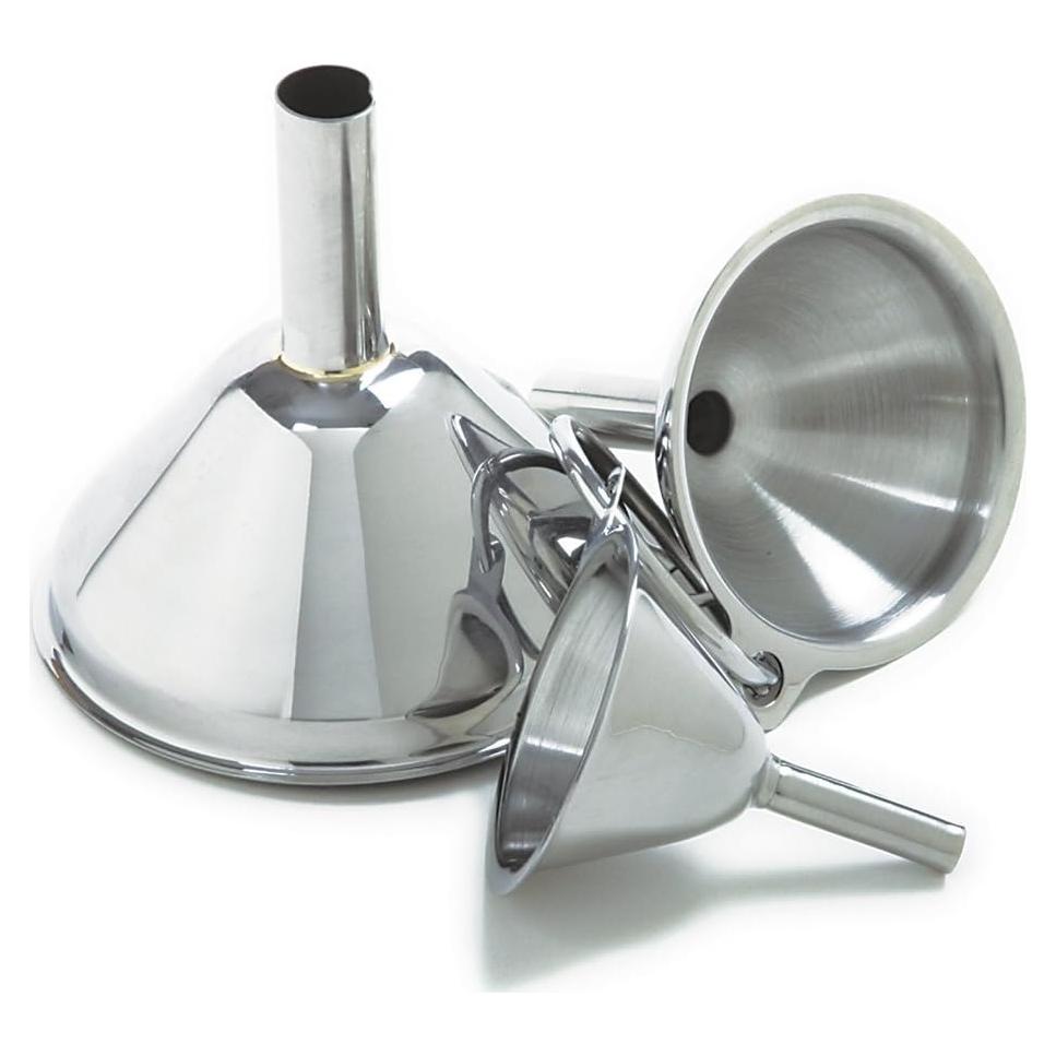 Set de 3 Embudos de Acero Inoxidable Norpro, 7cm a 3.8cm