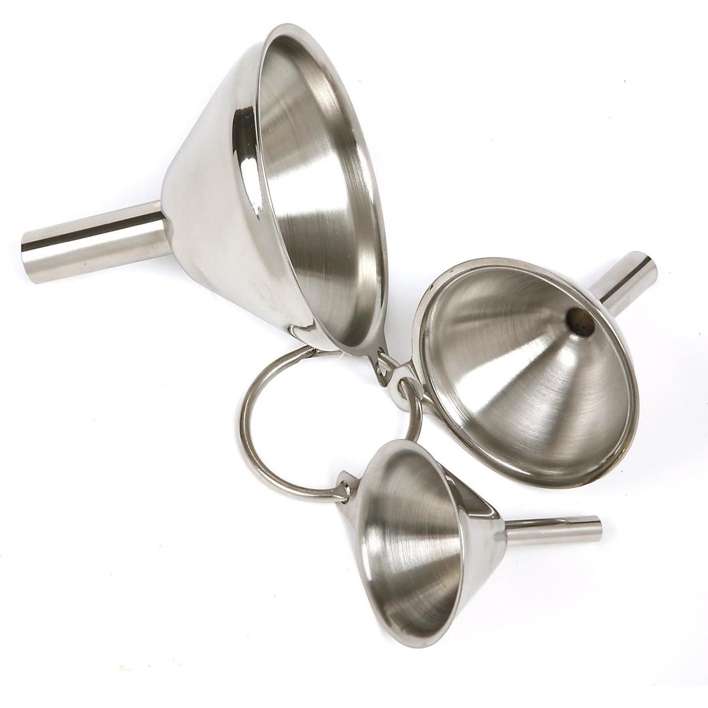 Set de 3 Embudos de Acero Inoxidable Norpro, 7cm a 3.8cm
