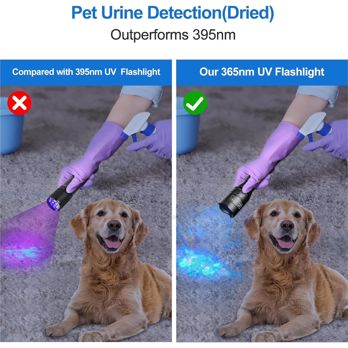 Linterna UV 365nm Vansky S5C para Detección de Orina de Mascotas