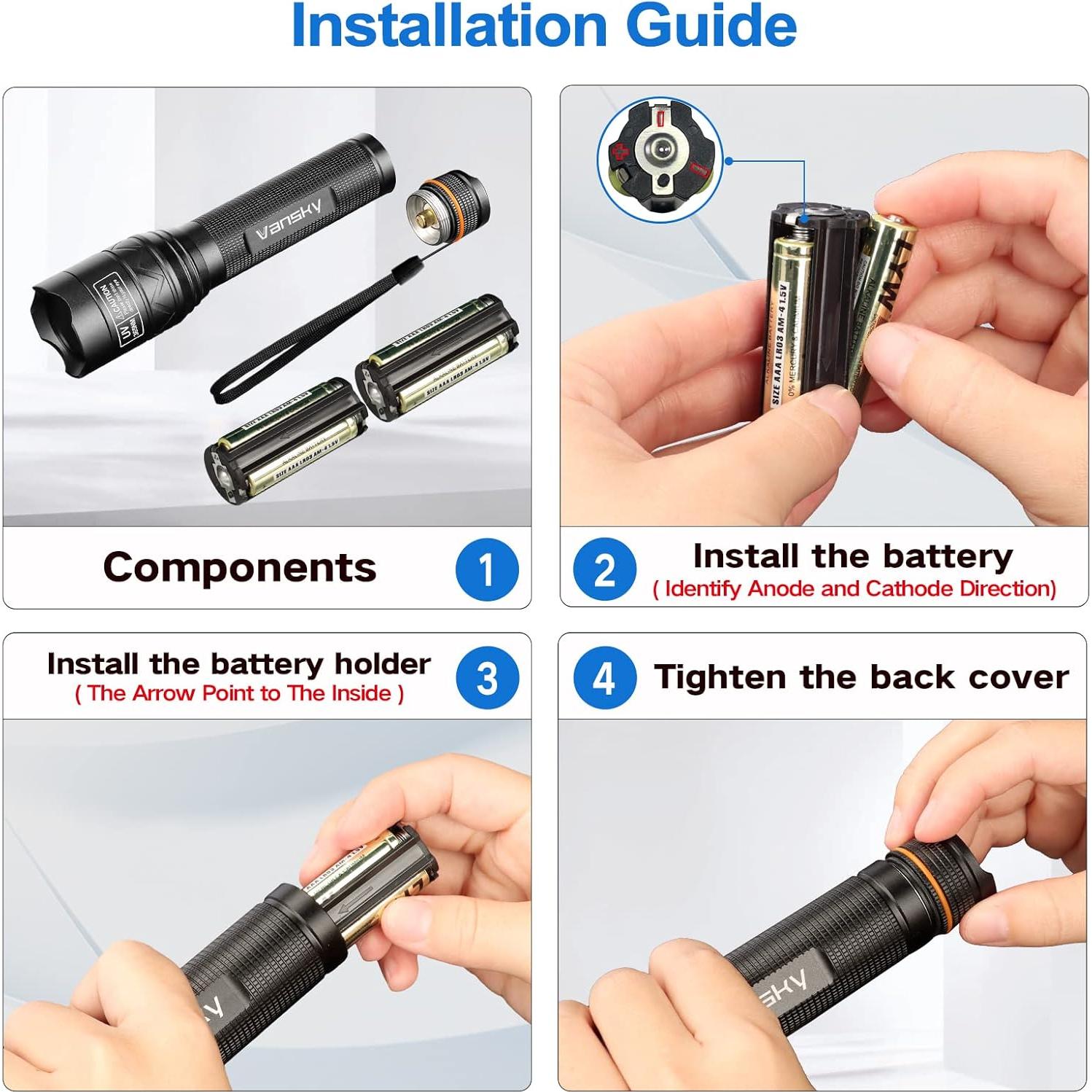 Linterna UV 365nm Vansky S5C para Detección de Orina de Mascotas