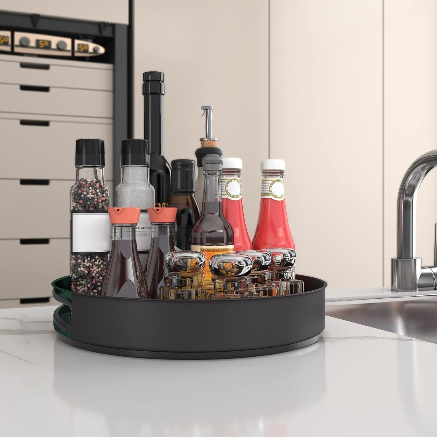 Estante Giratorio VAEHOLD de Acero Inoxidable 19 cm Negro